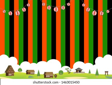 country side landscape and striped backdrop