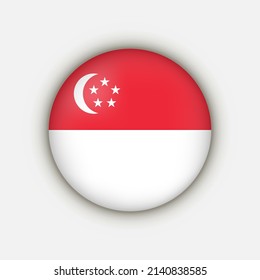 Country Singapore. Singapore Flag. Vector Illustration.