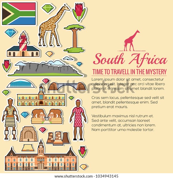 Country South Africa Travel Vacation Places Stock Vector (Royalty Free ...