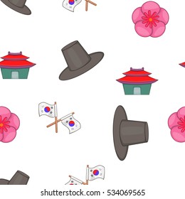 Country South Korea pattern. Cartoon illustration of country South Korea vector pattern for web design
