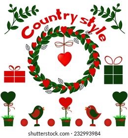 Country style illustration for holiday design