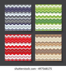 Country Style Seamless Background Set. Set of 4 seamless pattern with retro and country colors.