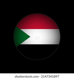 País Sudán. Bandera de Sudán. Ilustración vectorial.