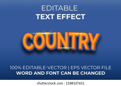 Country Text Effect, Easy To Edit