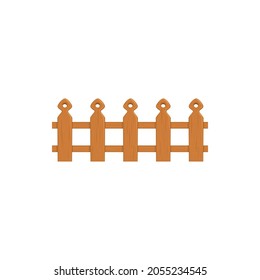 Country Timber Fence Icon, Wooden Fencing Isolated. Vector Rustic Ranch Farm Boundary, Defense And Privacy, Home Protection. Rural Fencing Of Wood Boards, Outdoor Exterior Protection And Decor Element