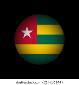 Country Togo. Togo flag. Vector illustration.