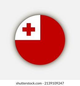 País Tonga. Bandera de Tonga. Ilustración vectorial.