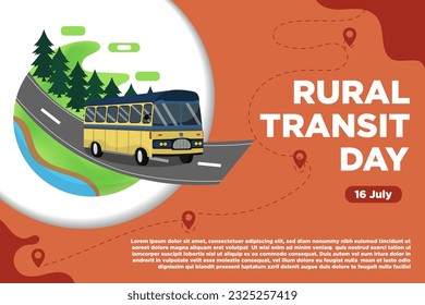 Country Transit Day Vector with the Feel of a Bus Trip to the Village Suitable for use as a background or banner