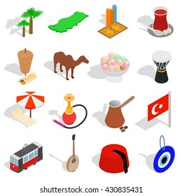 Country Turkey icons set