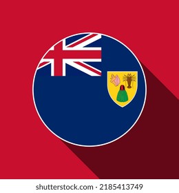 Country Turks and Caicos Islands. Turks and Caicos Islands flag. Vector illustration.