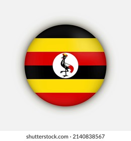 Country Uganda. Uganda flag. Vector illustration.