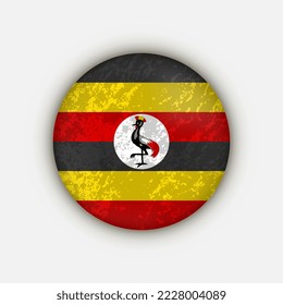País Uganda. Bandera de Uganda. Ilustración vectorial.