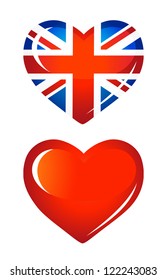 Country UK flag as Heart icon svg