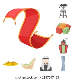 Country United Arab Emirates cartoon icons in set collection for design. Tourism and attraction vector symbol stock web illustration.