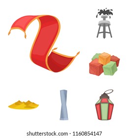 Country United Arab Emirates cartoon icons in set collection for design. Tourism and attraction vector symbol stock web illustration.