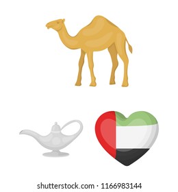 Country United Arab Emirates cartoon icons in set collection for design. Tourism and attraction vector symbol stock web illustration.