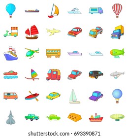 Country vehicle icons set. Cartoon style of 36 country vehicle vector icons for web isolated on white background