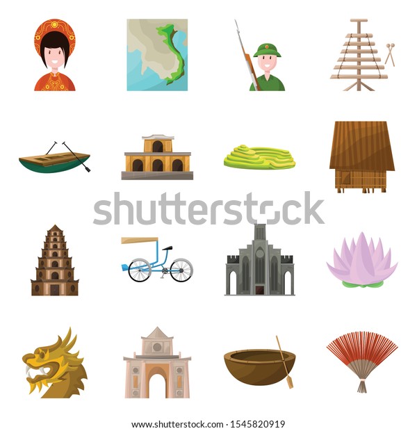 Country Vietnam Vector Cartoon Icon Set Stock Vector (Royalty Free ...