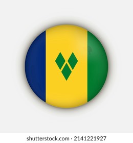 Country Vincent and the Grenadines. Vincent and the Grenadines flag. Vector illustration.