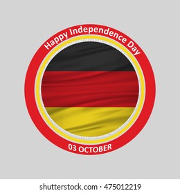 Country Waving flag in circle. 3rd October Germany Independence Day. Vector illustration