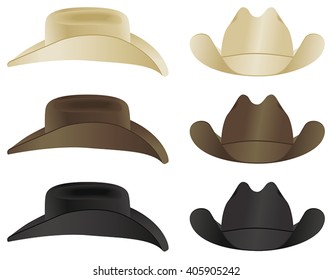 A country and western cowboy hat selection.
