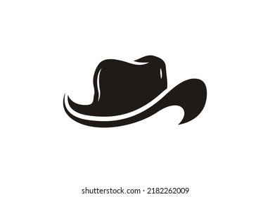 Country Western Cowboy Leather Hat, Texas Sheriff Hat Silhouette