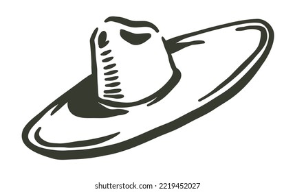 Country Western Cowboy Leather Hat - Out line