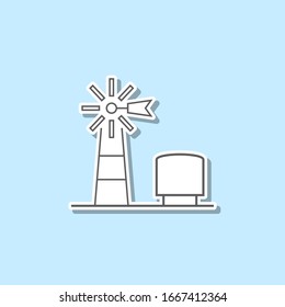 Country windmill sticker icon. Simple thin line, outline vector of web icons for ui and ux, website or mobile application