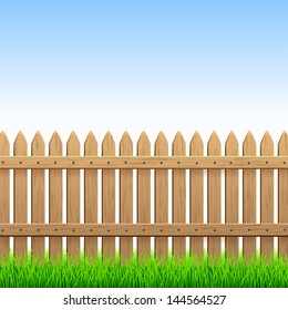 Wooden Fence Grass Isolated Vector Symbol Stock Vector (Royalty Free ...