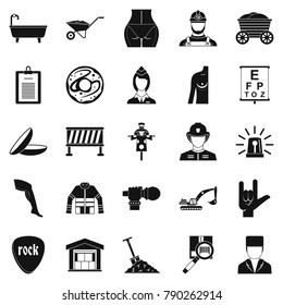 Country worker icons set. Simple set of 25 country worker vector icons for web isolated on white background