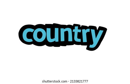 COUNTRY writing design on white background