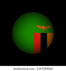 Country Zambia. Zambia flag. Vector illustration.