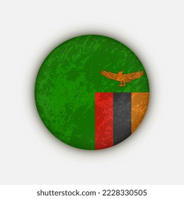 Country Zambia. Zambia flag. Vector illustration.