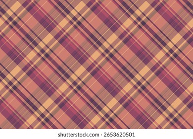 Countryside background texture fabric, site seamless plaid vector. Tablecloth check pattern textile tartan in red and pink colors palette.