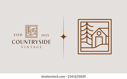 Countryside Barn Logo Template. Universal creative premium symbol. Vector illustration. Creative Minimal design template. Symbol for Corporate Business Identity