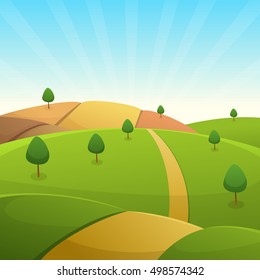 Countryside Cartoon Landscape