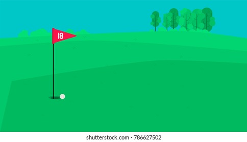 Countryside golf field bacnground vector illustration