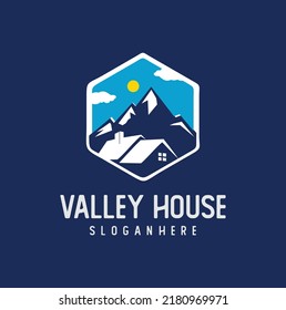 Countryside House Valley Logo Illustration badge emblem