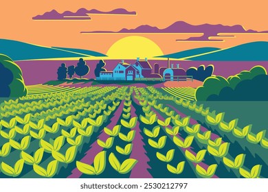 Countryside landscape, agriculture, farming concept