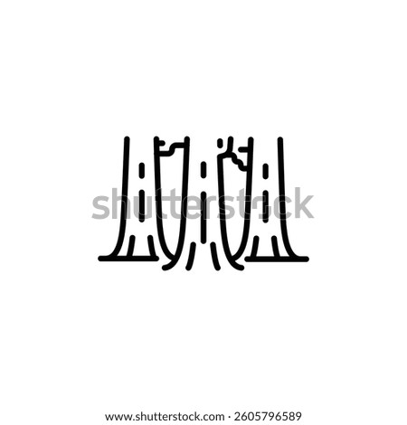 Countryside Landscape trees icon. Simple icon representing a natural outdoor scene with trees and a path, ideal for social media, app, and web design. Vector illustration