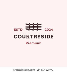 Countryside logo concept, old fence logo illustration