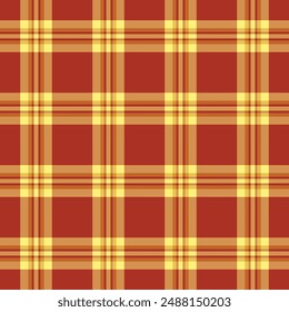 Countryside pattern textile background, trousers tartan check seamless. Equal vector texture fabric plaid in orange and red colors palette.