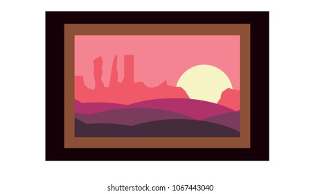 Countryside picture isolated vector illustration