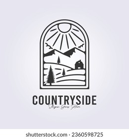 countryside rustic farm logo vintage retro symbol vector illustration design