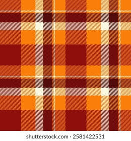 Countryside tartan check plaid, tidy seamless background pattern. Quilted fabric texture vector textile in red and bright colors palette.