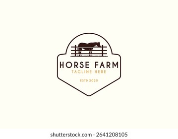 Countryside western country horse farm ranch logo design. Vintage Horse Farm Logo Design