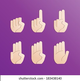 Counts number in sign language