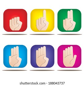 Counts number in sign language. vector
