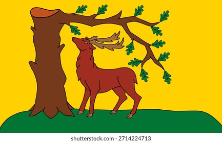 Ilustración vectorial de la bandera del condado de Berkshire aislada. Territorio Región del Sudeste de Inglaterra, Gran Bretaña, Reino Unido. Provincia Berkshire bandera emblema Anuncio símbolo nacional.