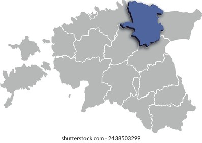 Lääne-Viru COUNTY OR DEPARTMENT MAP STATE OF ESTONIA 3D ISOMETRIC MAP	